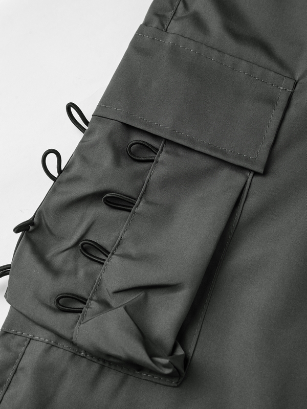 Vintage-Fallschirm-Cargohose zum Schnüren mit Kordelzug für Herren-7