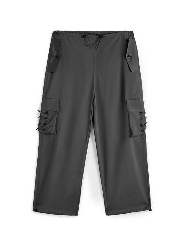 Vintage-Fallschirm-Cargohose zum Schnüren mit Kordelzug für Herren-1