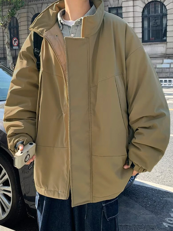 Vintage-Reißverschlussjacke für Herren mit Kragen-2