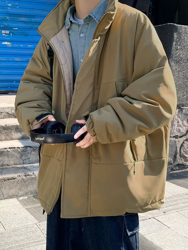 Vintage-Reißverschlussjacke für Herren mit Kragen-1