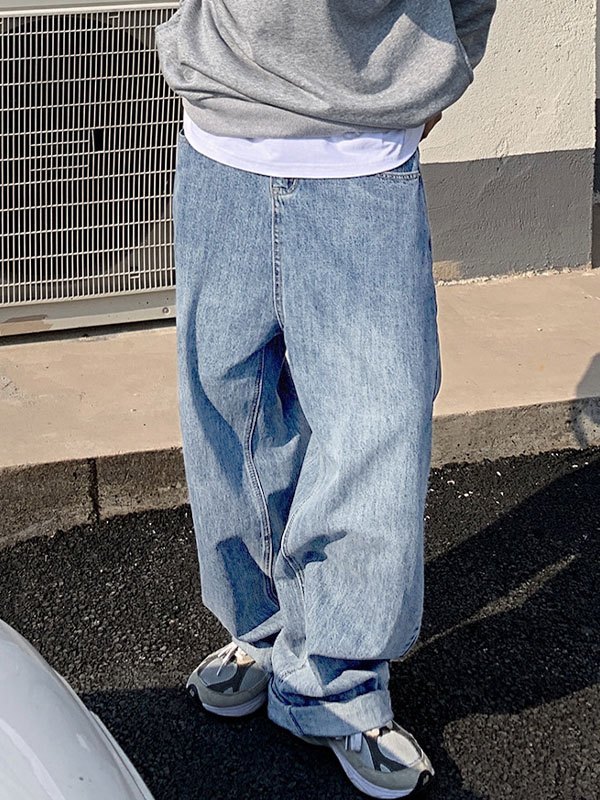 Lockere Vintage-Jeans für Herren in heller Waschung-1