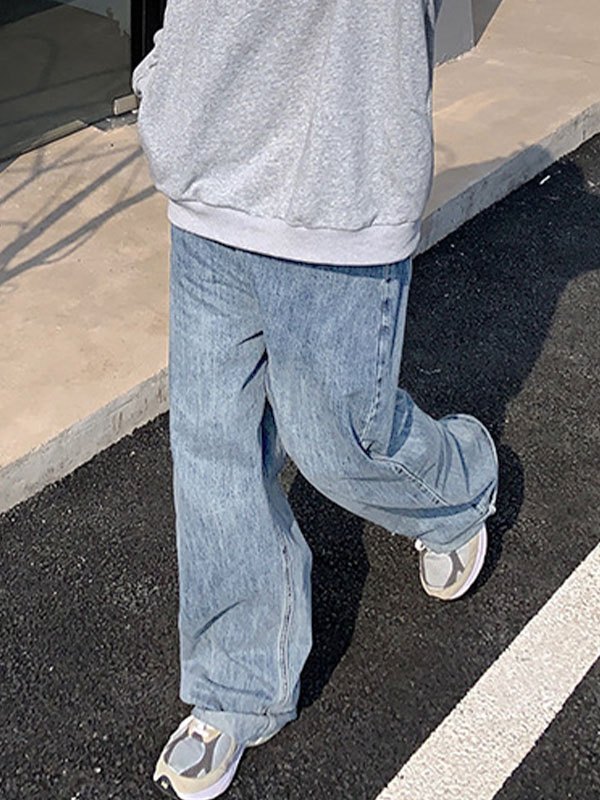 Lockere Vintage-Jeans für Herren in heller Waschung-2