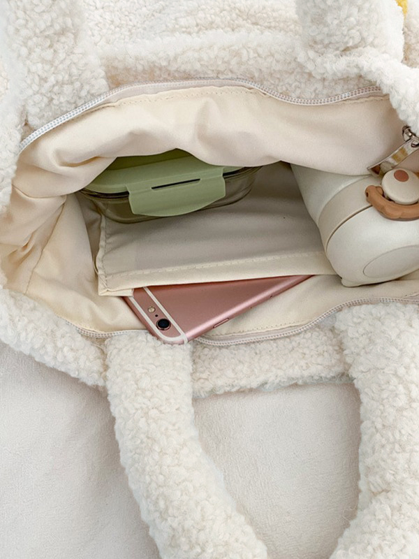 Gans-Muster-Fleece-Crossbody-Handtasche-5