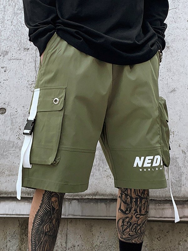 Lose Cargo-Shorts mit Schnallentasche für Herren-1